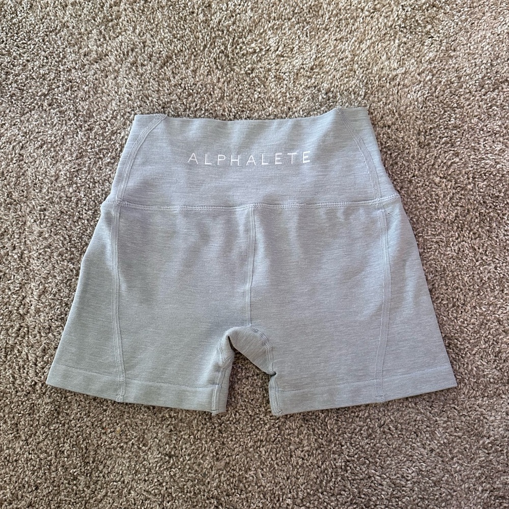 alphalete biker shorts grey